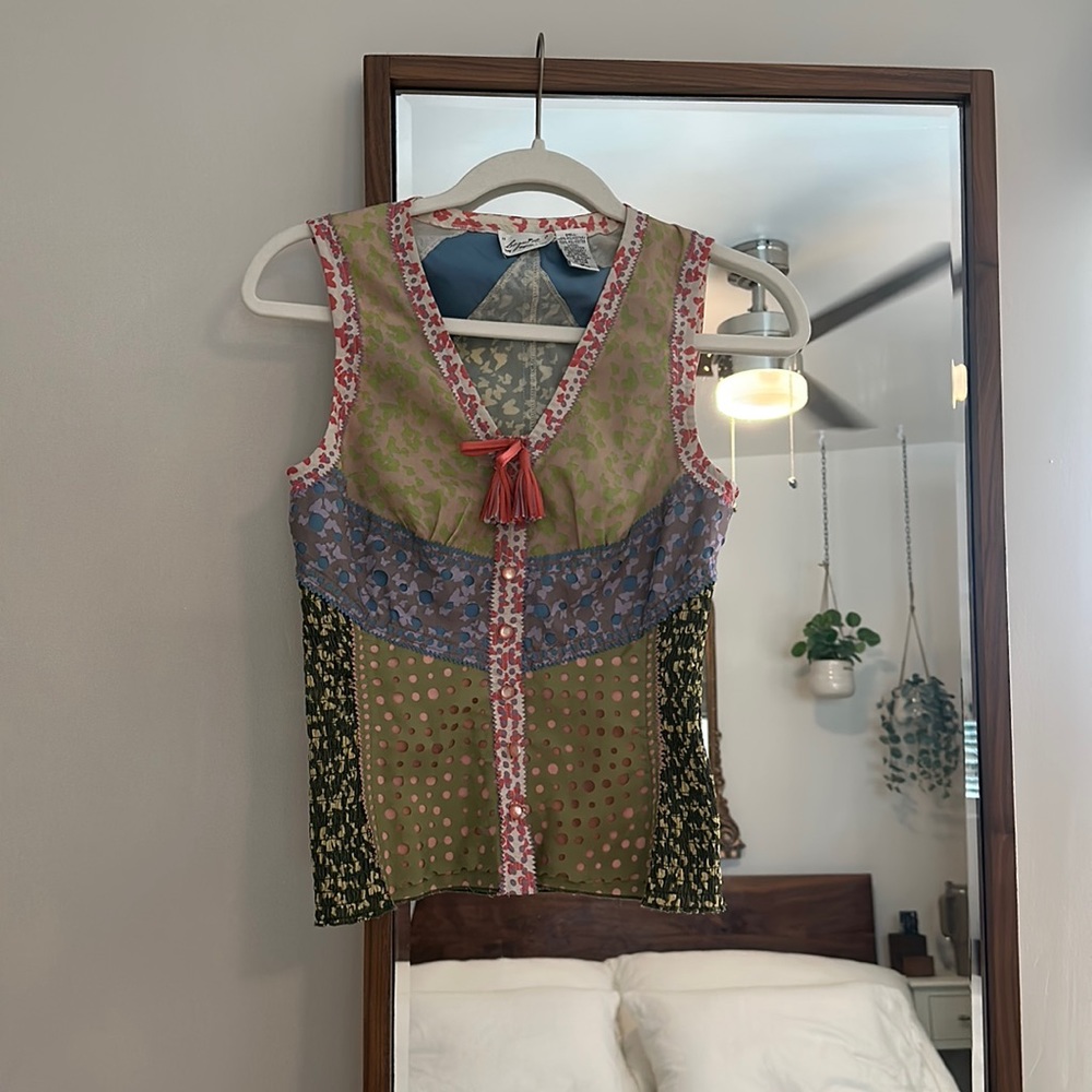 Anthropologie Byron Lars Patchwork Peasant Tank